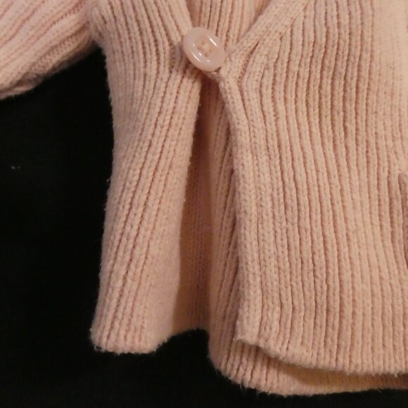 Y2K - OLD NAVY | 3-6 months | Adorable Baby Pink Knit Cardigan | Rolled Cuffs - Picture 6 of 12